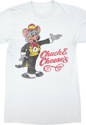 White Distressed Chuck E. Cheese's T-Shirt