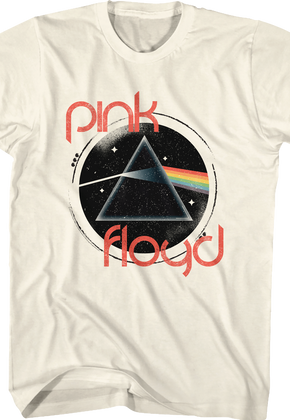 Distressed Circle Dark Side of the Moon Pink Floyd T-Shirt