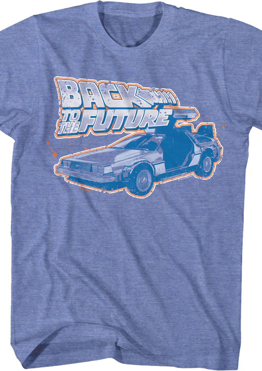 Distressed DeLorean Paint Splatter Back To The Future T-Shirt - main product image