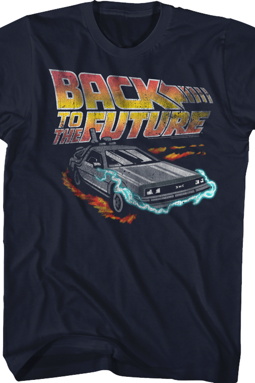 Distressed DeLorean Time Machine Back To The Future T-Shirt - main product image