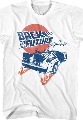 Distressed Fire Tracks Back To The Future T-Shirt
