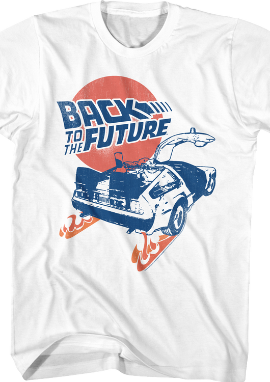Distressed Fire Tracks Back To The Future T-Shirt - main product image