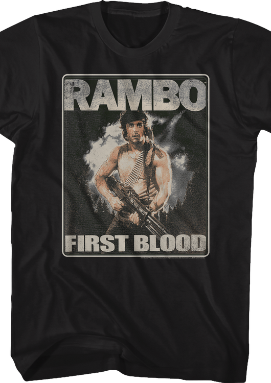 Distressed First Blood Poster Rambo T-Shirt - main product image