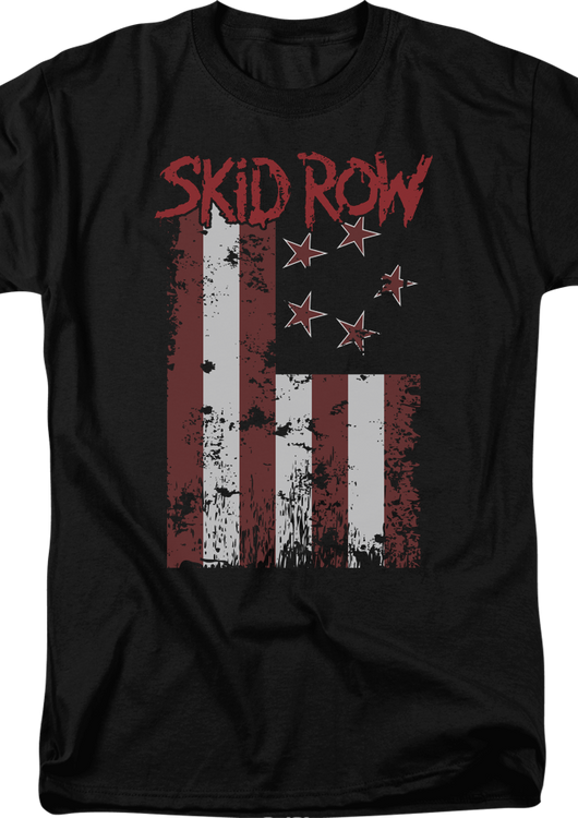 Distressed Flag Skid Row T-Shirt - main product image