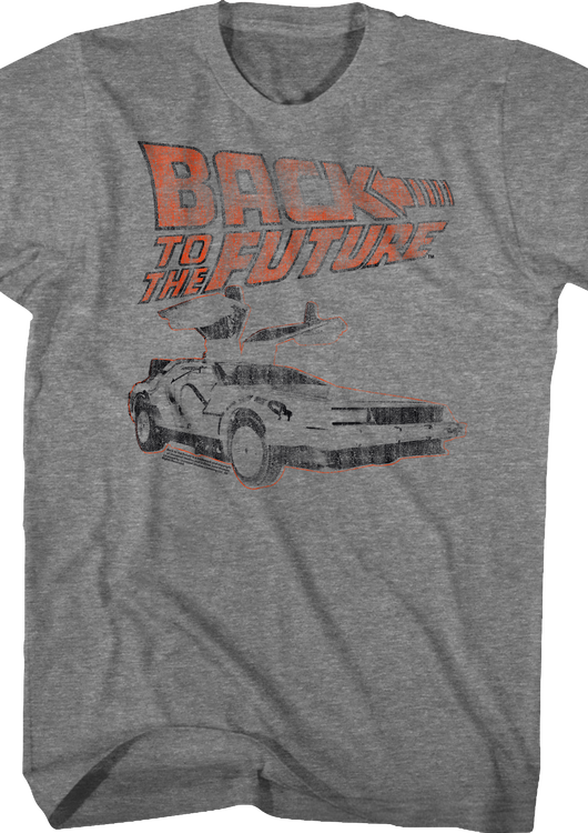 Distressed Logo And DeLorean Back To The Future T-Shirt - main product image