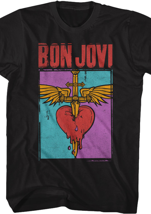 Distressed Logo Bon Jovi T-Shirt - main product image