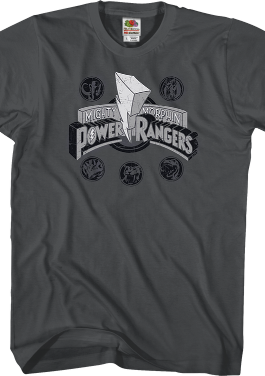 Distressed Logo Mighty Morphin Power Rangers T-Shirt - main product image