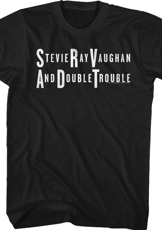Distressed Logo Stevie Ray Vaughan And Double Trouble T-Shirt - main product image