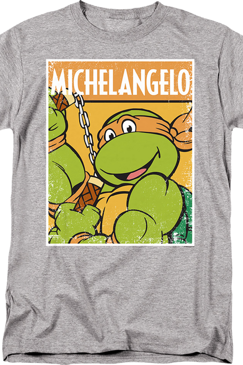 Distressed Michelangelo Photo Teenage Mutant Ninja Turtles T-Shirtmain product image