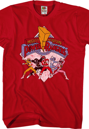 Distressed Mighty Morphin Power Rangers T-Shirt