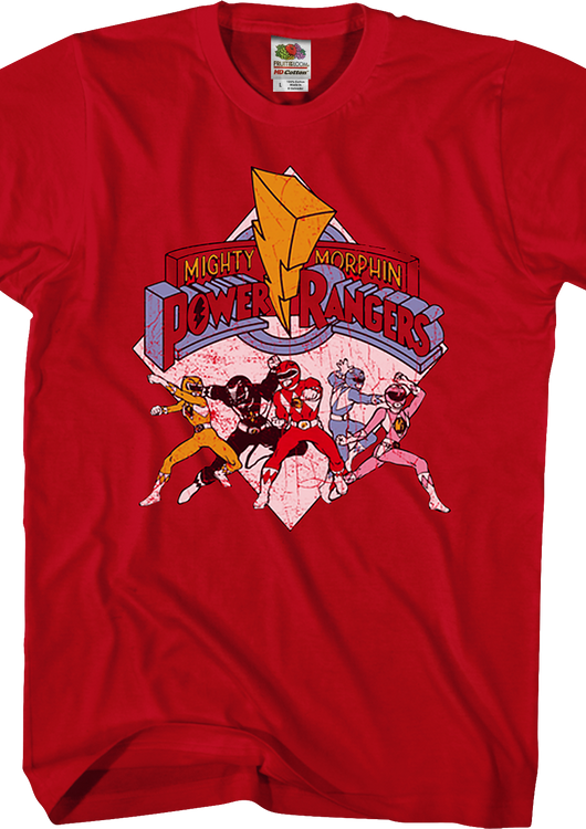 Distressed Mighty Morphin Power Rangers T-Shirt - main product image