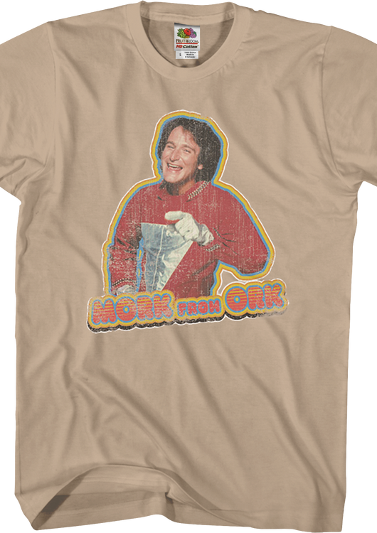 Distressed Mork From Ork Mork and Mindy T-Shirt - main product image