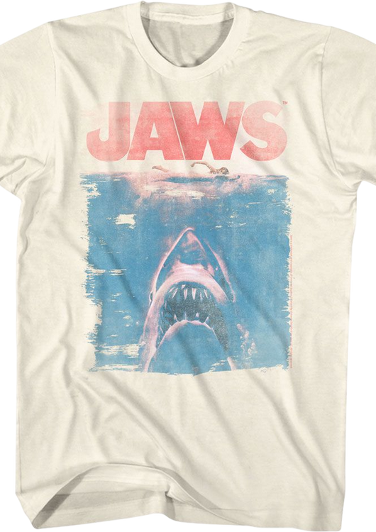 Distressed Movie Poster Jaws T-Shirt - main product image