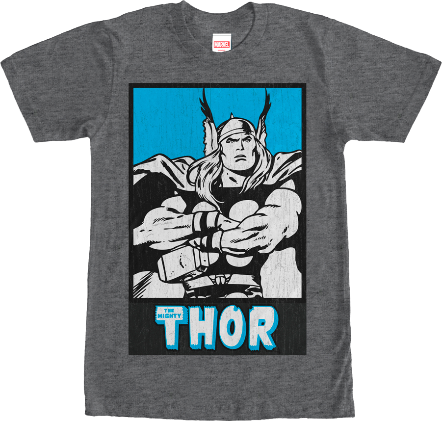 Distressed Poster Thor TShirt Marvel Comics Mens TShirt