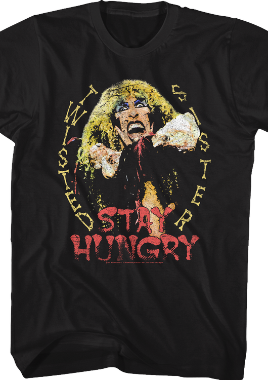Distressed Stay Hungry Twisted Sister T-Shirt - main product image