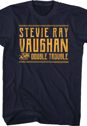Blue Distressed Stevie Ray Vaughan and Double Trouble T-Shirt