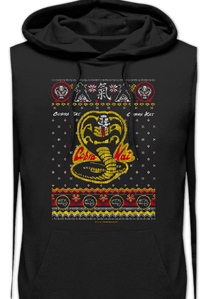 Dojo Logo Faux Ugly Christmas Sweater Cobra Kai Hoodie