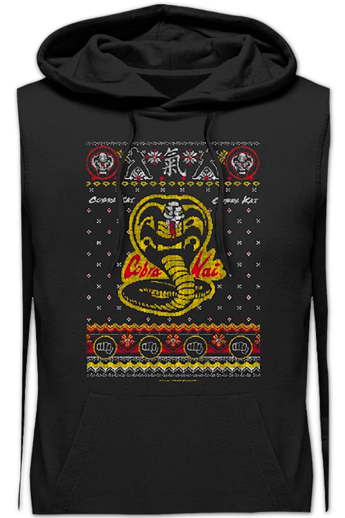 Dojo Logo Faux Ugly Christmas Sweater Cobra Kai Hoodiemain product image