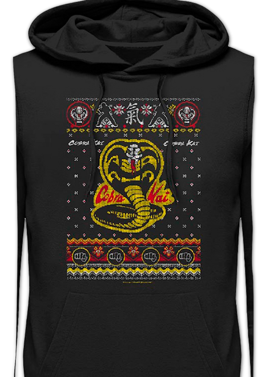 Dojo Logo Faux Ugly Christmas Sweater Cobra Kai Hoodie - main product image