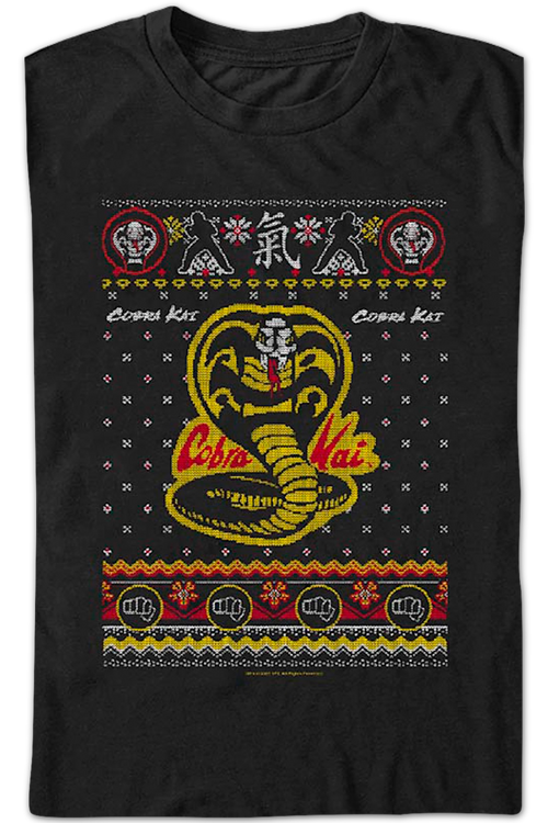 Dojo Logo Faux Ugly Christmas Sweater Cobra Kai T-Shirtmain product image