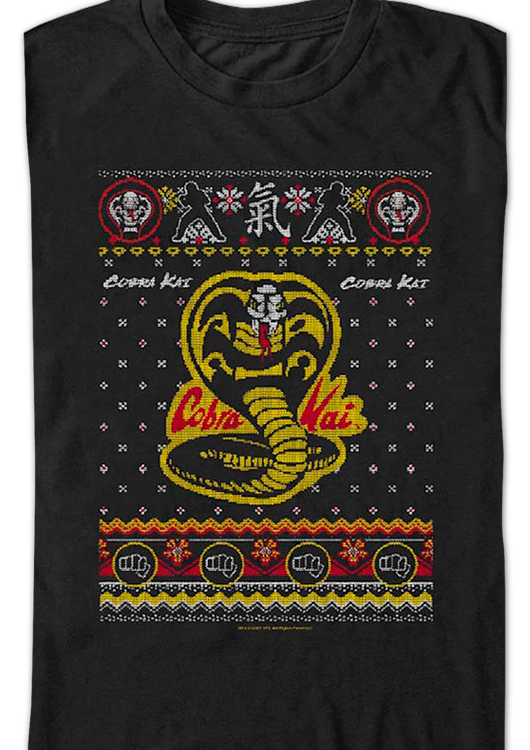 Dojo Logo Faux Ugly Christmas Sweater Cobra Kai T-Shirt - main product image