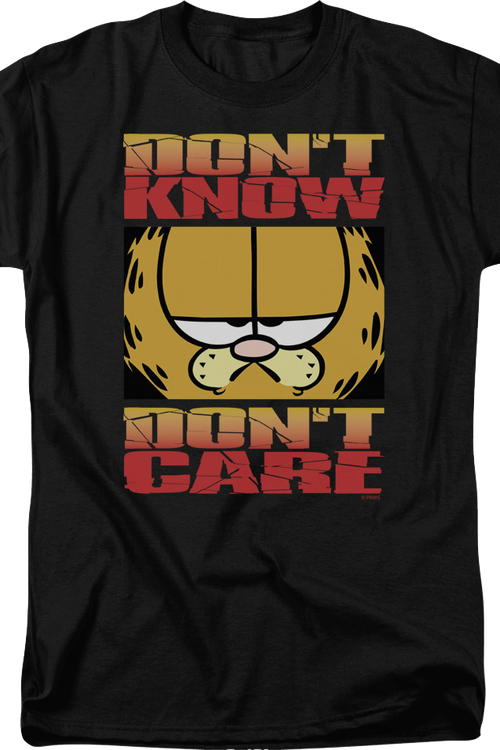 Don't Know Don't Care Garfield T-Shirtmain product image