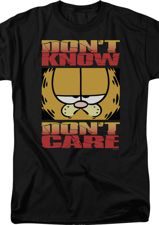 Don't Know Don't Care Garfield T-Shirt - main product image