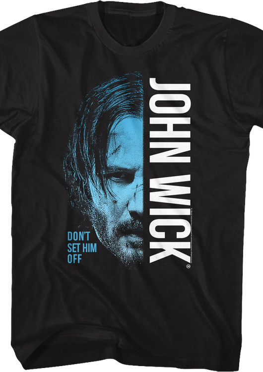 Don't Set Him Off Half Face John Wick T-Shirt - main product image