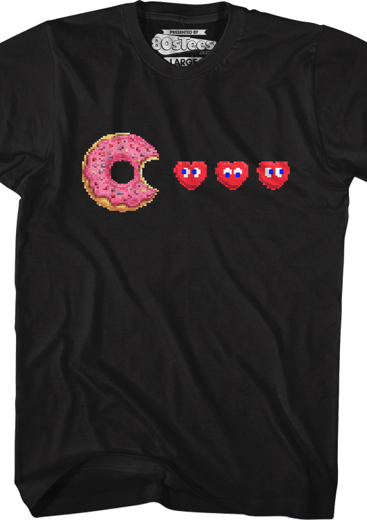 Donut Pac-Man Valentine T-Shirt - main product image