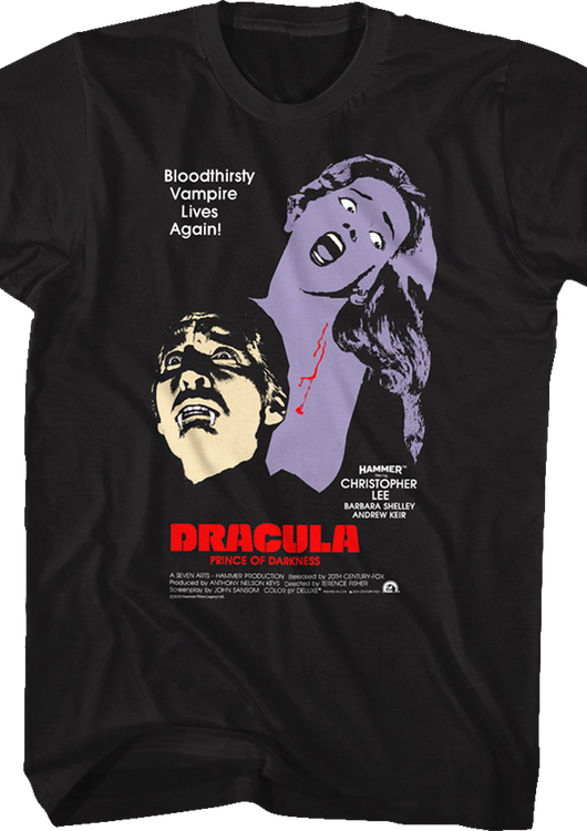 Dracula Prince Of Darkness Graphic Poster Hammer Films T-Shirt - main product image