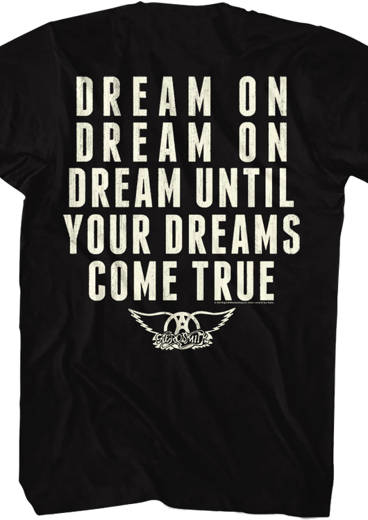 Front & Back Dream Until Your Dreams Come True Aerosmith T-Shirt - main product image