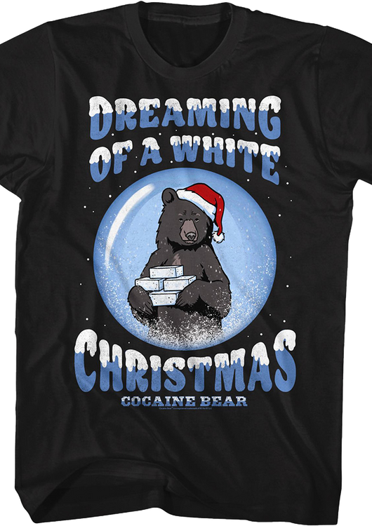Dreaming Of A White Christmas Cocaine Bear T-Shirt - main product image