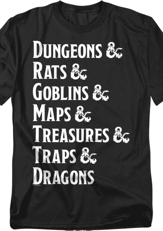 Dungeon List Dungeons & Dragons T-Shirt - main product image