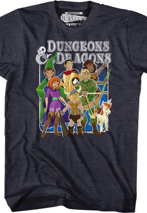 Navy Heather Animated Friends Dungeons & Dragons T-Shirt