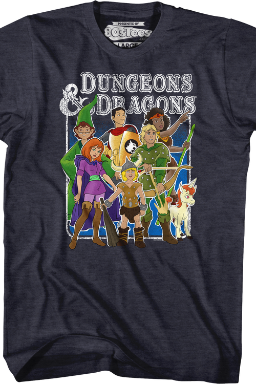Navy Heather Animated Friends Dungeons & Dragons T-Shirtmain product image