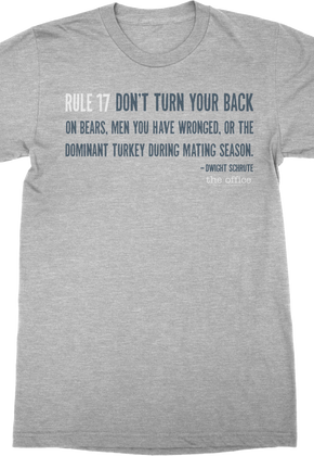 Dwight Schrute's Rule 17 The Office T-Shirt
