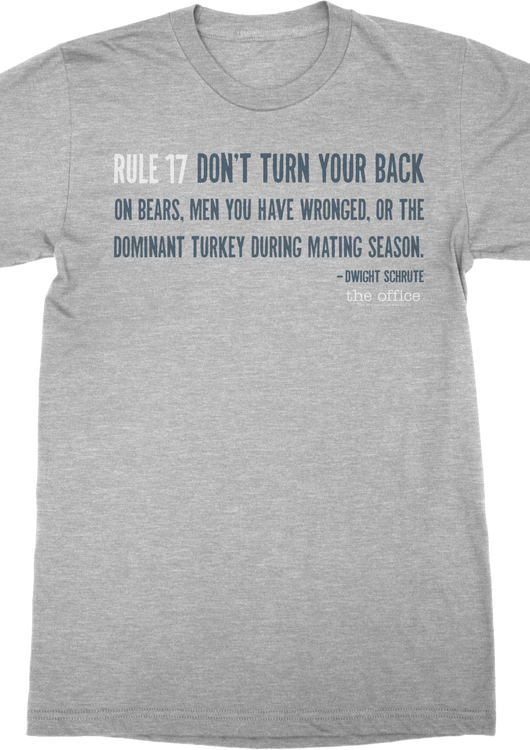 Dwight Schrute's Rule 17 The Office T-Shirt - main product image