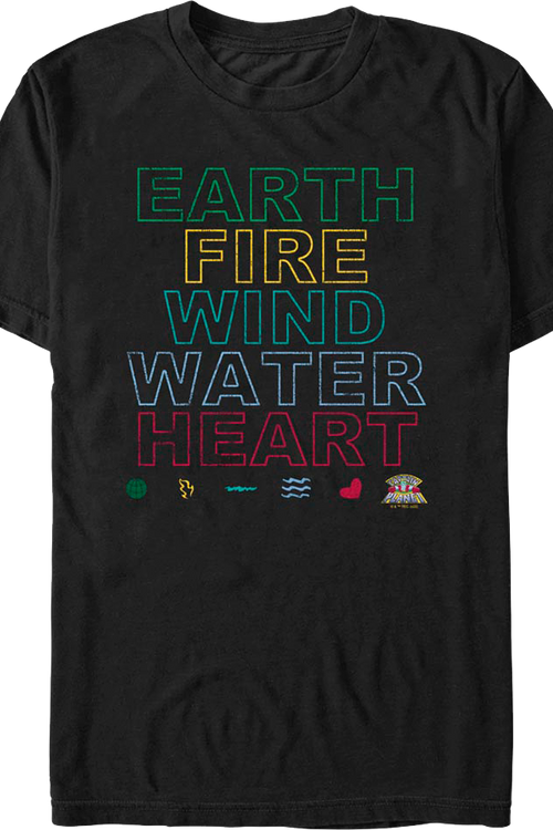 Earth Fire Wind Water Heart Captain Planet T-Shirtmain product image