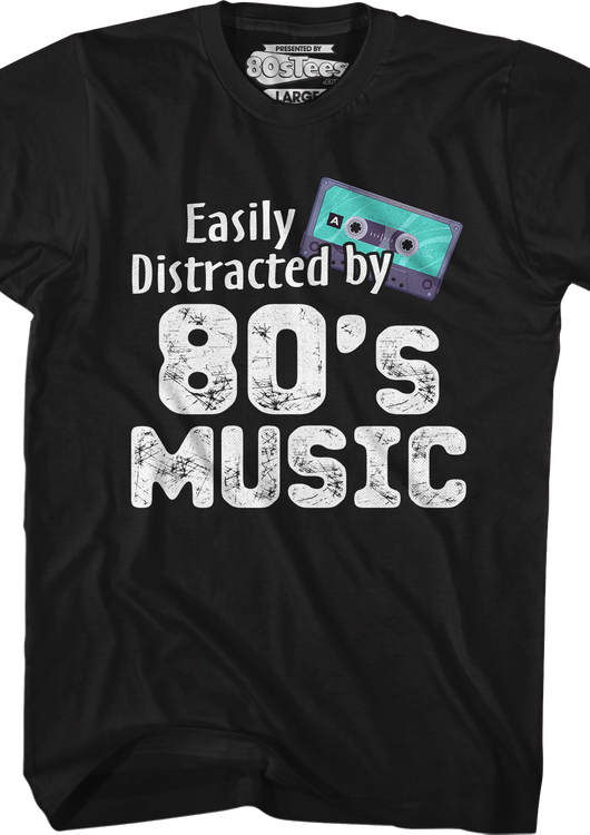 Easily Distracted By 80's Music T-Shirt - main product image