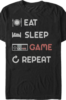 Eat Sleep Game Repeat Nintendo T-Shirt