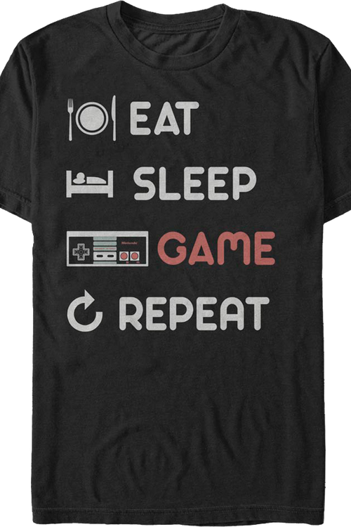 Eat Sleep Game Repeat Nintendo T-Shirtmain product image