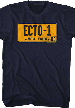 Ecto-1 License Plate Real Ghostbusters T-Shirt