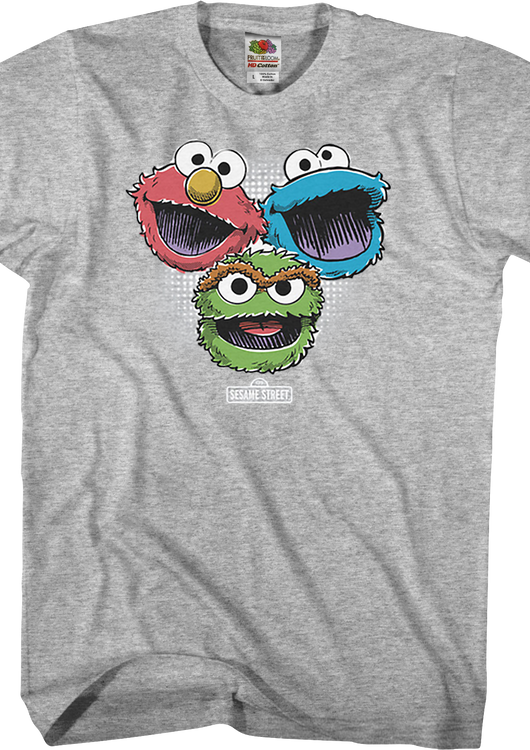Elmo Cookie Monster Oscar The Grouch Sesame Street T-Shirt - main product image