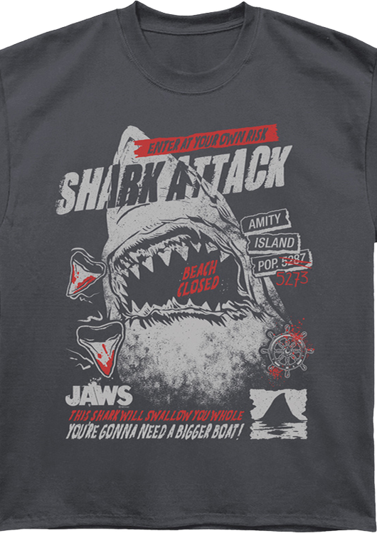 Enter At Your Own Risk Jaws Oversized T-Shirt - main product image
