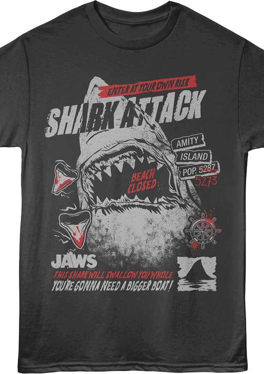 Enter At Your Own Risk Jaws T-Shirt - main product image