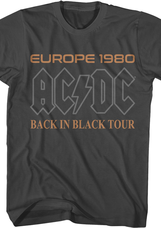 Europe 1980 Back In Black Tour ACDC T-Shirt - main product image