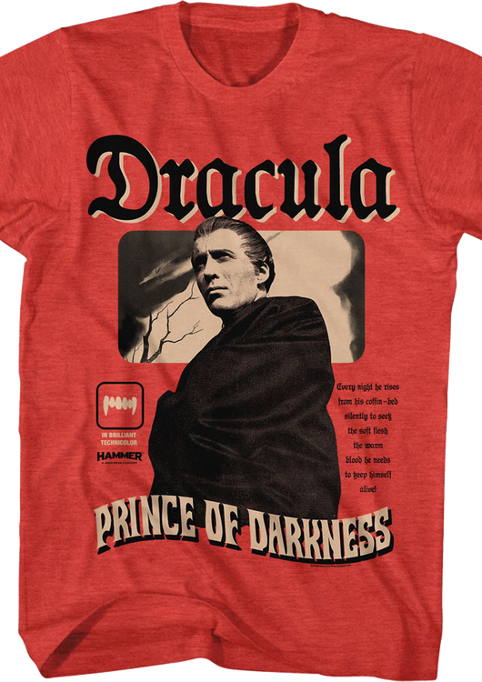 Every Night He Rises Dracula Prince Of Darkness Hammer Films T-Shirt - main product image