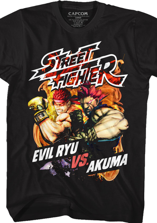 Evil Ryu vs Akuma Street Fighter T-Shirt - main product image