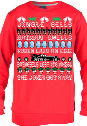 Faux Ugly Batman Smells Christmas Sweater