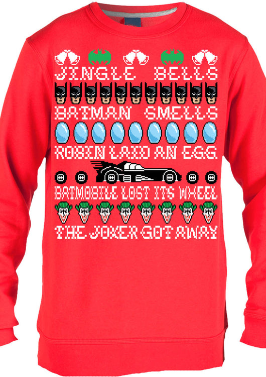 Faux Ugly Batman Smells Christmas Sweater - main product image